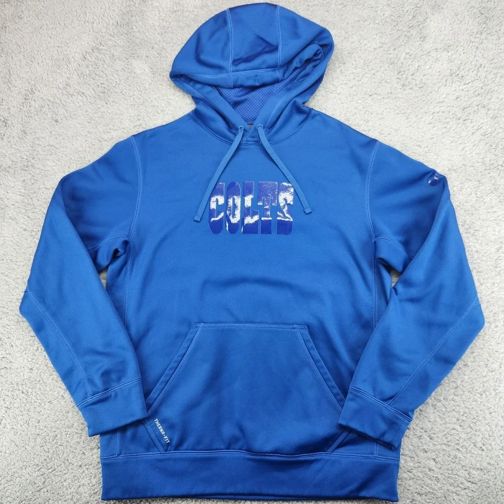 Indianapolis Colts Nike Therma-Fit Hoodie Mens M NFL Onfield Apparel Blue